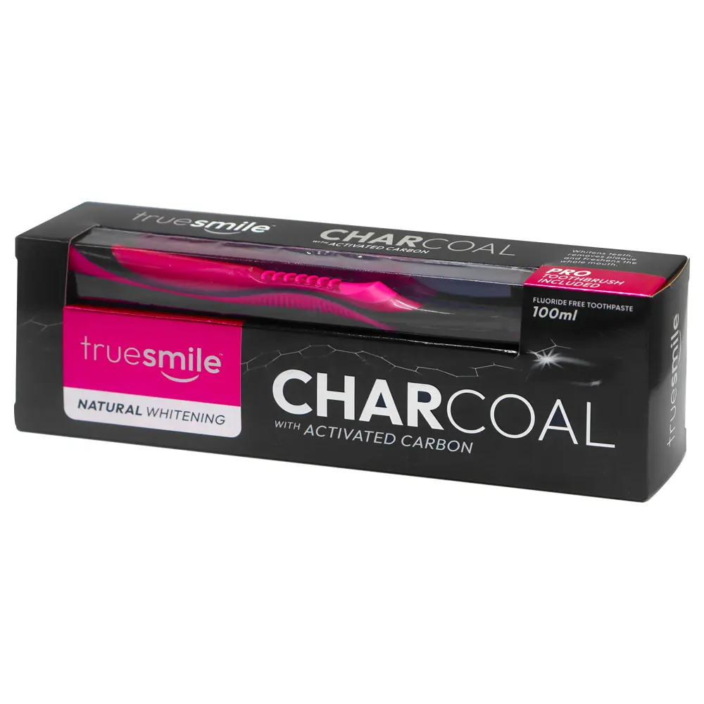 KIT DENTAL TRUESMILE 100ML CHARCOAL 2PZA